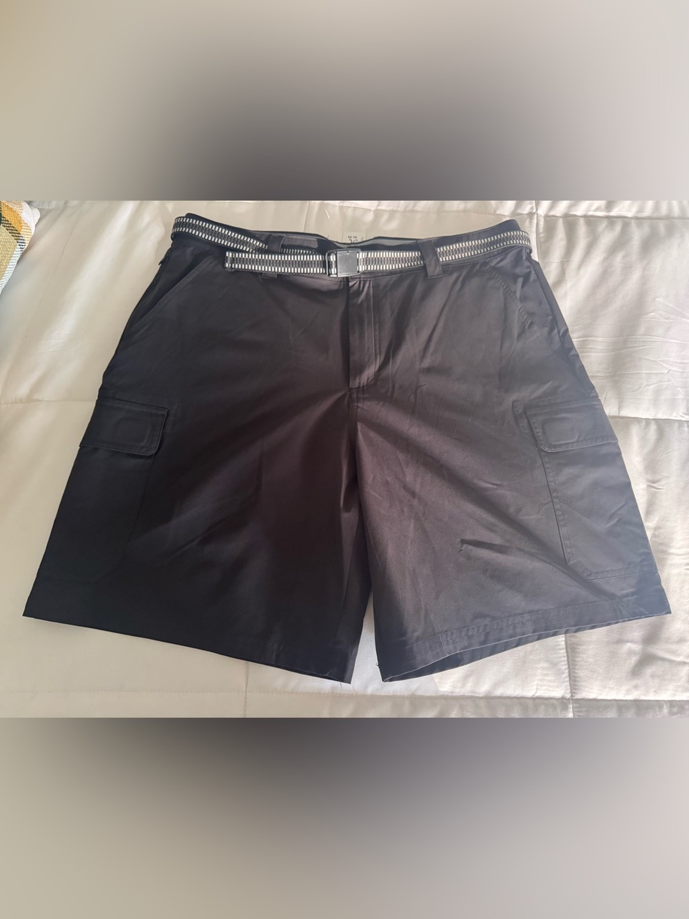 Orvis Black Men's Cargo Shorts‎ with Webbing Belt Mens Size 36